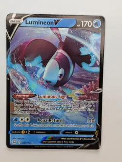 Lumineon V - 040/172 - Pokemon Brilliant Stars Sword & Shield Ultra Rare Card NM - Image 1