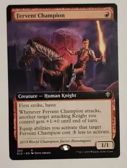 MTG Fervent Champion (Extended Art) - Throne of Eldraine Regular - NM Magic - Image 1
