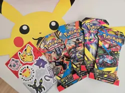 Pokemon S&V 151 4 Pack Tin Set LOT w/ Mega Evo 4 pack cards New/Sealed - Image 3