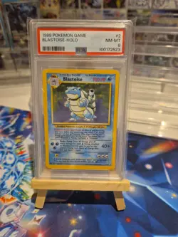 Pokemon TCG Blastoise Holo Unlimited Rare Card Base Set 2/102 PSA 8 WOTC - Image 1
