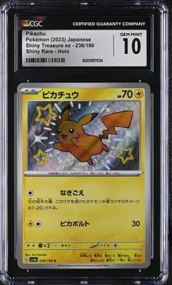Pikachu 236/190 Shiny Treasure ex Shiny Rare Pokemon CGC Gem 10 - Image 1