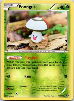 Foongus 12/114 Steam Siege Pokemon Reverse Holo Near Mint - Image 1