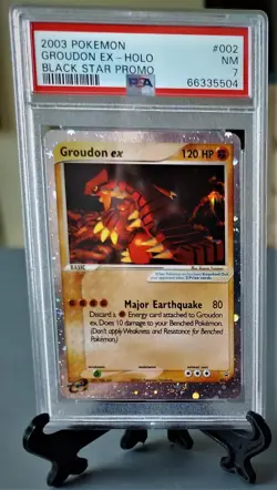 2003 Pokemon Groudon EX Holo Black Star Promo #002 PSA 7 NM - Image 1
