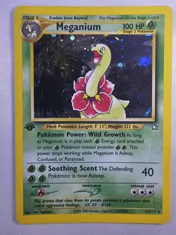 2000 Pokemon Neo Genesis 1st Edition Meganium Holo #11/111 - NM-/LP - Image 1
