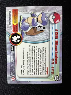 1999 Topps Pokemon Series 1 Blastoise #9 Rainbow Foil 4th Print Black Logo - Image 2
