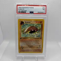 1999 POKEMON FOSSIL 1ST EDITION #50 KABUTO PSA 7 - Image 1