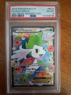 Pokemon TCG Shaymin EX Full Art 2013 B&W Legendary Treasures Collection PSA 6 - Image 1
