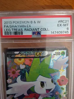 Pokemon TCG Shaymin EX Full Art 2013 B&W Legendary Treasures Collection PSA 6 - Image 3