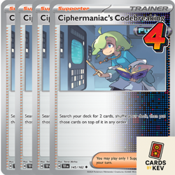 4x Ciphermaniac’s Codebreaking 145/162 Playset - TEF {SV05} Pokemon TCG NM/M - Image 1