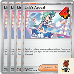 4x Lisia's Appeal Playset - Surging Sparks SV08 Pokemon TCG NM/M Uncommon - Image 1