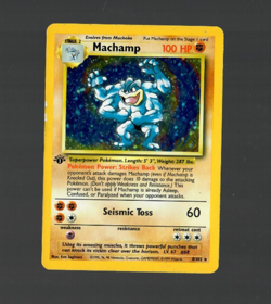 1st Edition Machamp 8/102 Base Set Holo Rare Vintage 1999 Pokemon Card MP - Image 1