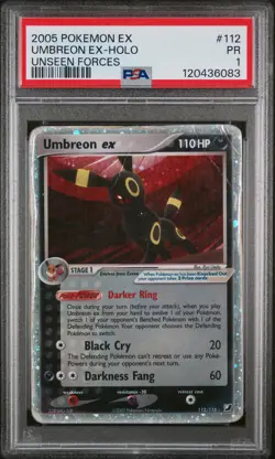 Umbreon EX 2005 Pokemon Unseen Forces PSA 1 #112 - Image 1