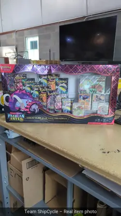 Factory Sealed Pokemon TCG PALDEAN FATES Great Tusk Iron Treads Ex Premi G2U - Image 4