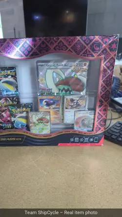 Factory Sealed Pokemon TCG PALDEAN FATES Great Tusk Iron Treads Ex Premi G2U - Image 5