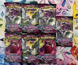 Pokemon Fusion Strike Factory Sealed Booster Pack Lot Of 7 - Image 1