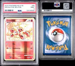 2010 POKEMON HEARTGOLD & SOULSILVER #65 GROWLITHE REV FOIL REVERSE HOLO PSA 9 - Image 3
