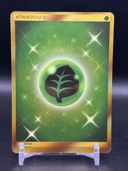 Pokemon 2017 Grass Energy Secret Rare 167/145 SM-Guardians Rising Holo TCG LP - Image 1