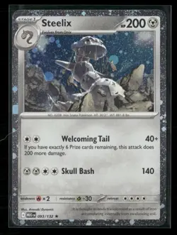 Pokemon TCG ME01: Mega Evolution #093/132 Steelix Cosmo Foil NM - Image 1