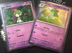 Ralts 058/132 & Kirlia 059/132 Cosmo Holo Promo, Mega Evolution, Pokemon TCG, NM - Image 1