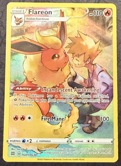 Pokemon Flareon TG01/TG30 Ultra Rare SWSH09: Brilliant Stars Trainer Gallery - Image 1