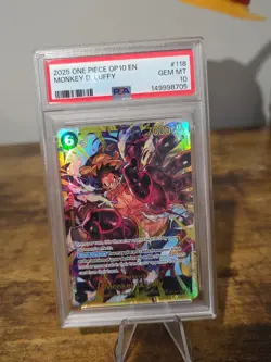 Bandai Monkey.D.Luffy OP10-118 Royal Blood Foil Secret Rare PSA 10 (2025) - Image 1