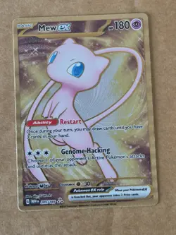 Pokemon Mew EX Gold Metal Card 205/165 Scarlet Violet 151 Secret Rare - Image 1