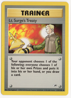 Lt. Surge's Treaty 112/132 Gym Heroes TRAINER Pokemon Card - Image 1
