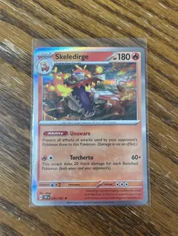 Pokemon TCG Skeledirge Card #031/191 SV08 Surging Sparks Holo - Image 1