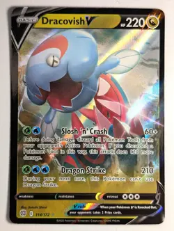 Dracovish V - 114/172 - Pokemon Brilliant Stars Sword & Shield Rare Card NM - Image 1