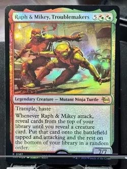 Raph & Mikey, Troublemakers - FOIL - MTG - TMT - 0167 - RARE ~ NM - Image 3