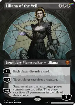 Liliana of the Veil (Borderless) [DMU - 373] - NM [Foil] TCG MTG - Image 1