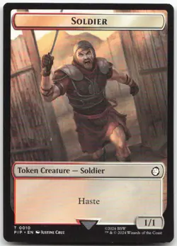 MTG Soldier (0010) // Food (0012) Double-Sided Token T Fallout 10 // 12 LP - Image 1