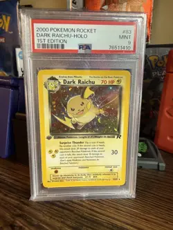 Pokemon Dark Raichu Team Rocket 1st Edition Holo #83 PSA 9 Mint - Image 1