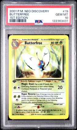 2001 POKEMON NEO DISCOVERY 1ST ED #19 BUTTERFREE PSA 10 - Image 1