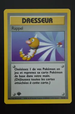 Pokemon TCG SCOOP UP 1ST EDITION FRENCH RAPPEL Base Set 78/102 NM - Image 1