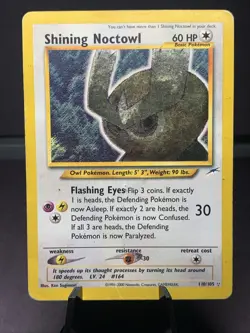 Pokemon TCG Shining Noctowl 110/105 Neo Destiny Set Holo Rare WOTC VTG 2002 - Image 1