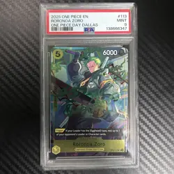 2025 ONE PIECE PROMOS ONE PIECE DAY DALLAS #113 RORONOA ZORO PSA 9 - Image 1