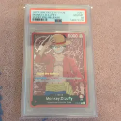 One Piece Monkey.D.Luffy ST01-001 Super Pre-Release Foil Leader 2022 PSA 10 - Image 1