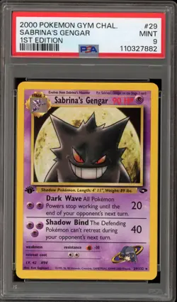Pokemon Sabrina's Gengar Gym Challenge 1st Edition NON-HOLO #29 PSA 9 Mint - Image 1