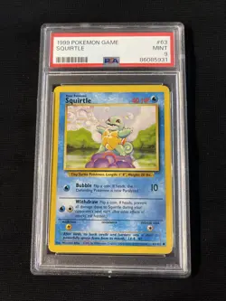 1999 Pokemon Game Squirtle #63 PSA 9 MINT - Image 1