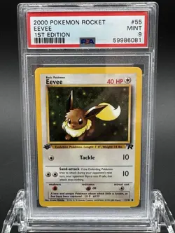 2000 POKEMON ROCKET 1ST EDITION #55 EEVEE PSA 9 - Image 1