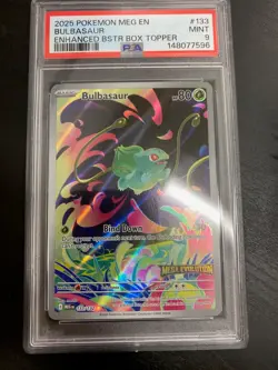 Pokemon TCG Bulbasaur Mega Evolution Stamped Promo 133/132 - PSA 9 - Image 1