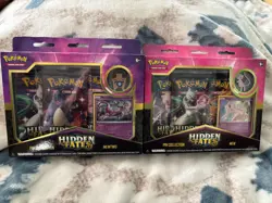 Hidden Fates Mew And Mewtwo Pin Collection Boxes Lot of 2 Sealed Pokemon - Image 1