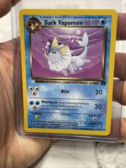 Dark Vaporeon 45/82 Uncommon Team Rocket 2000 Pokemon Vintage Pokemon Vtg LP+ - Image 1