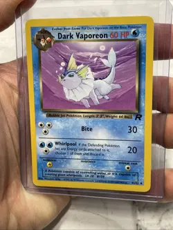 Dark Vaporeon 45/82 Uncommon Team Rocket 2000 Pokemon Vintage Pokemon Vtg LP+ - Image 2