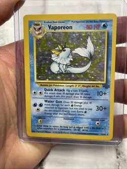 VAPOREON 1999 POKEMON ORIGINAL JUNGLE RARE HOLO 12/64 VINTAGE VTG NINTENDO MP - Image 1