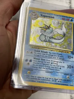 VAPOREON 1999 POKEMON ORIGINAL JUNGLE RARE HOLO 12/64 VINTAGE VTG NINTENDO MP - Image 3
