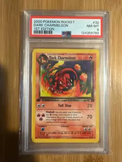 2000 POKEMON ROCKET 1ST EDITION #32 DARK CHARMELEON PSA 8 - Image 1
