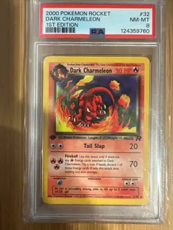2000 POKEMON ROCKET 1ST EDITION #32 DARK CHARMELEON PSA 8 - Image 3