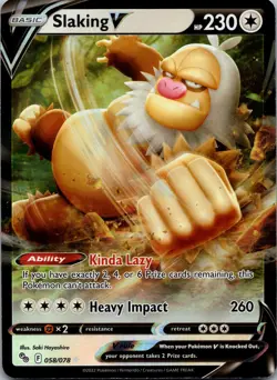 Slaking V 058/078 Ultra Rare Pokemon GO NM - Image 1